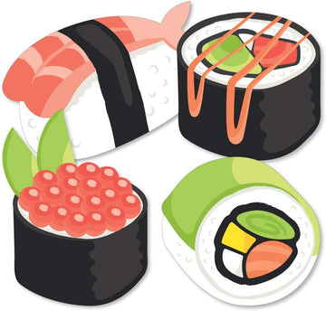 Big Dot of Happiness Let's Roll - Sushi - Square Favor Gift Boxes -  Japanese Party Bow Boxes - Set of 12