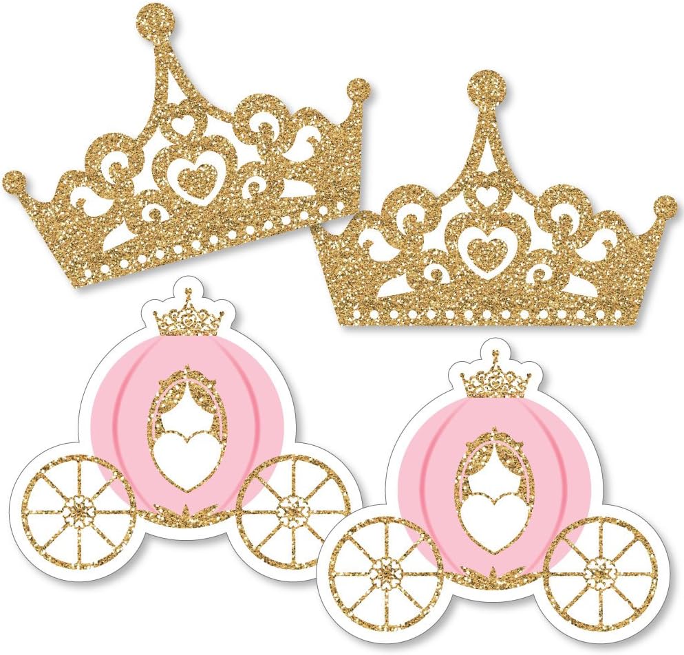3 Sheets of Gold Crown Prince Princess Sticker Charms 3D Baby Shower or  Birthday Scrapbooking Self Adhesive Stickers Party Motives Favor  Decorations 