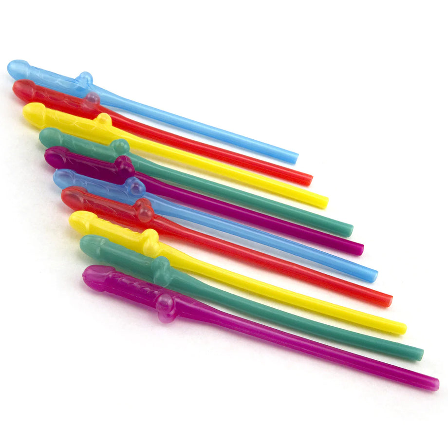 Rainbow Glowing Penis Straws