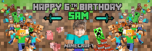 Minecraft Birthday Banner – MATTEO PARTY