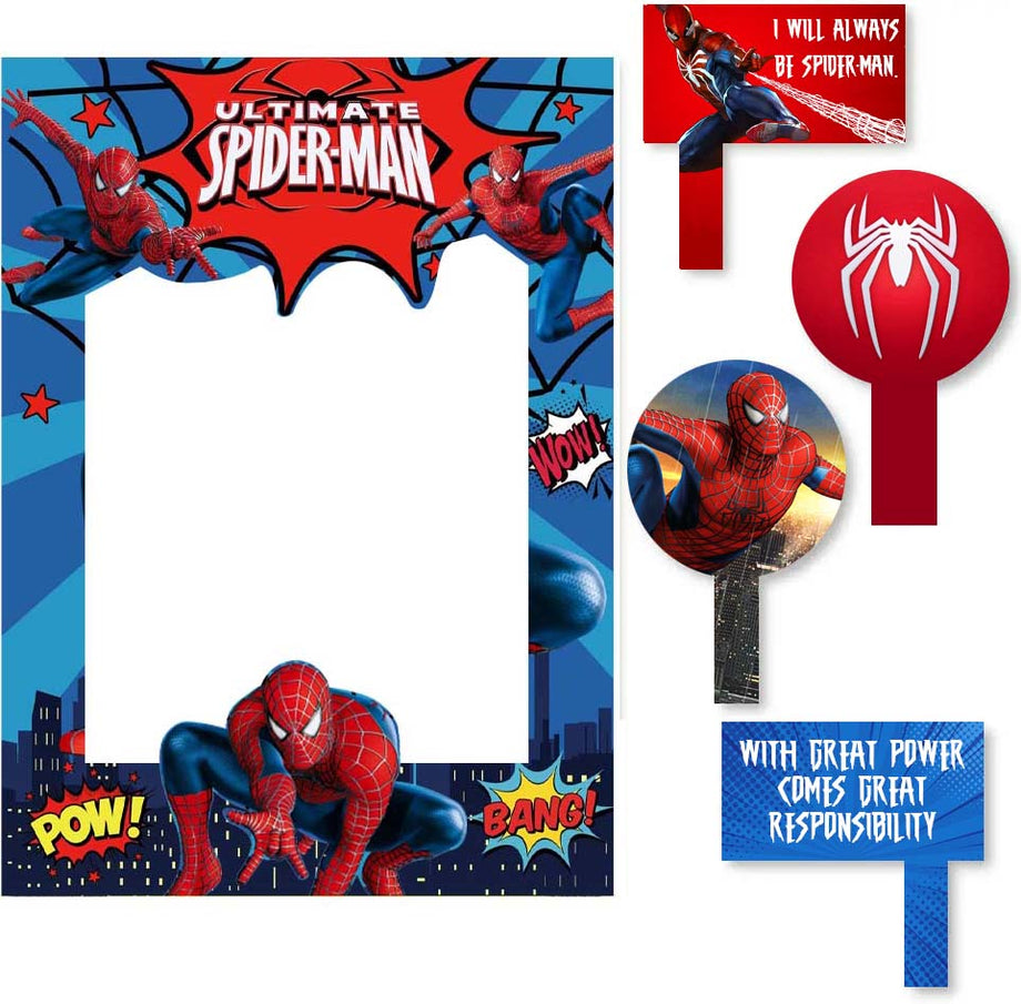 Spider-Man Party or Birthday Party Selfie Photo Booth Picture Frame an –  MATTEO PARTY