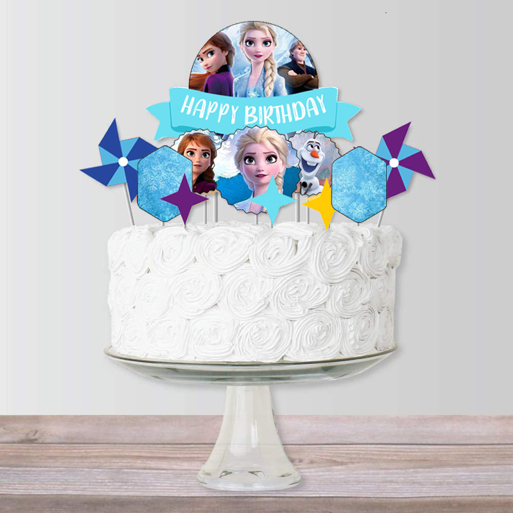 FROZEN Birthday Party Cake Decorating Kit Happy Birthday Cake Topp –  MATTEO PARTY