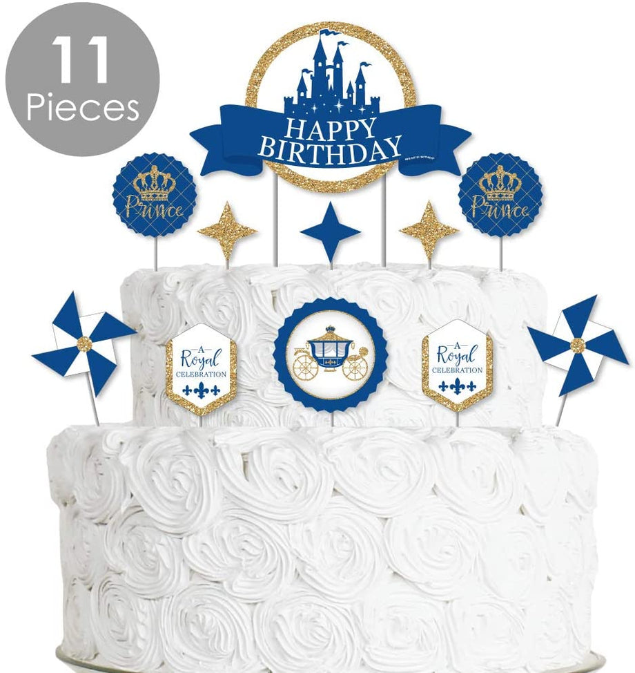 African American Prince Cake Topper | Royal Blue Baby Shower Cake Topp –  Magical Party Shop