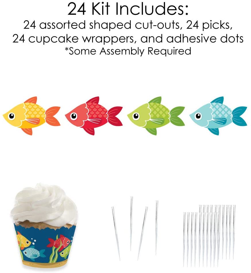 Let's Go Fishing - Cupcake Decoration - Fish Themed Birthday Party