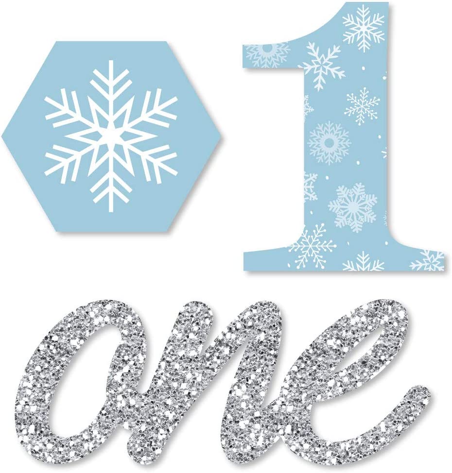 1pc, Glitter Snowflake One Cake Topper Winter Onederland Cake Topper Golden  One Cake Topper 1st Birthday Blue Snowflake Cake Decorations Winter Oneder