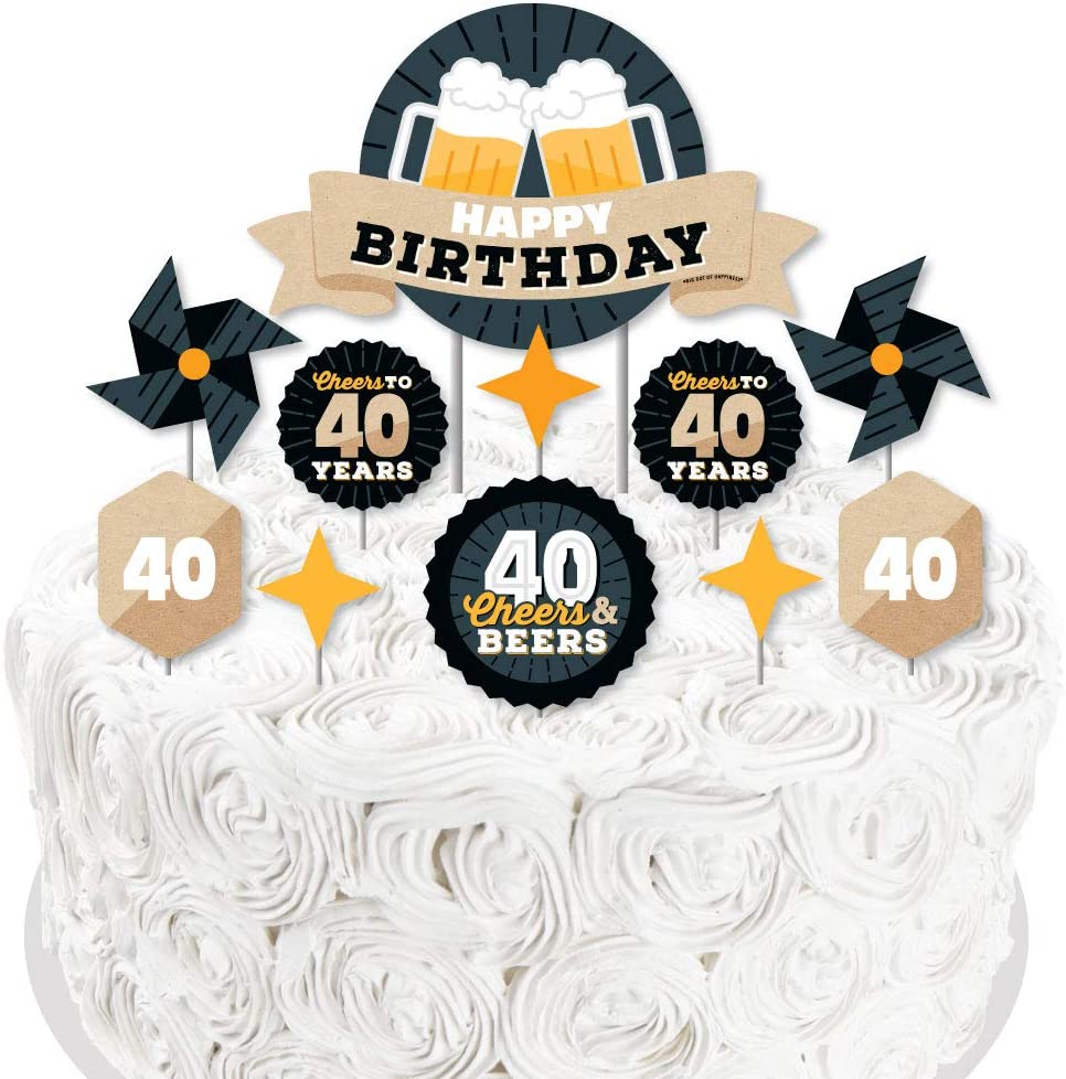 Amazon.com: Beer Cake Topper for Men Women Birthday Oktoberfest Cheers and  Beers Theme Party Supplies Wine Happy 20th 30th 40th 60th 70th Golden Birthday  Cake Decorations : Grocery & Gourmet Food
